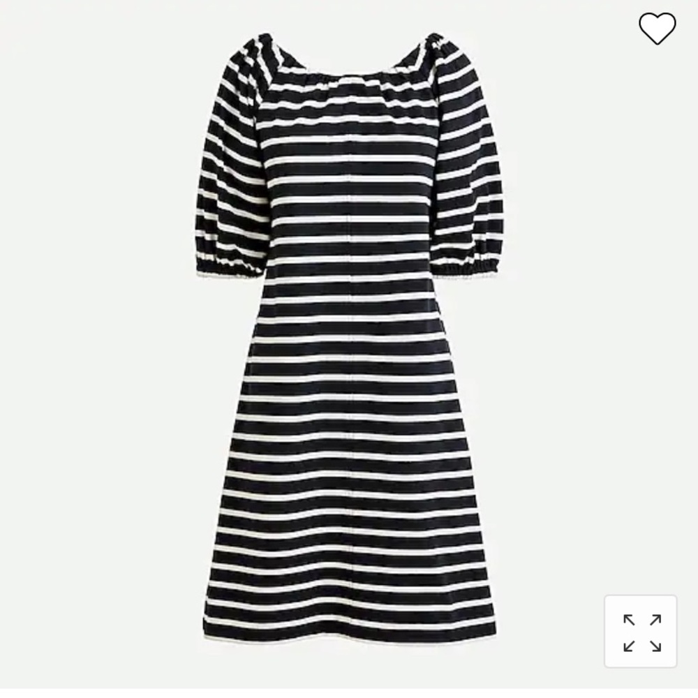 NWT J. Crew striped puff sleeve dress
